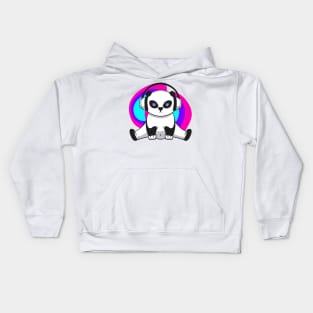 Hypno panda music lover Kids Hoodie